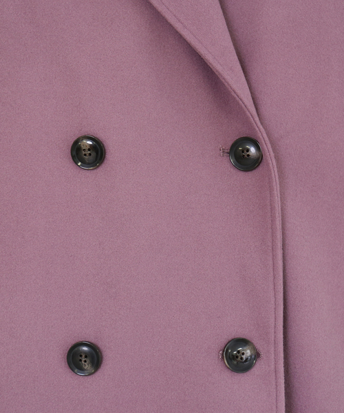 n'ee-ne（ネーネ）の「フェイクメルトンダブルコート（チェスターコート・レディース・ブラック/アイボリー/モカ/ダークラベンダー/グレイッシュベージュ/ベージュ・FREE）」の14枚目の写真