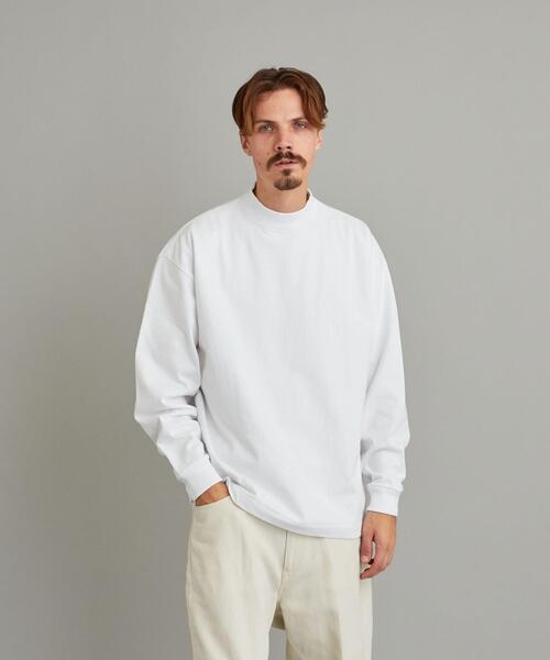 Steven Alan（スティーブンアラン）の「＜Steven Alan＞ TRKY MOCK NECK LONG SLEEVES-BOLD/カットソー（Tシャツ/カットソー・メンズ・ナチュラル/ダークグレー/ホワイト・LARGE/X-LARGE/SMALL/MEDIUM）」の4枚目の写真