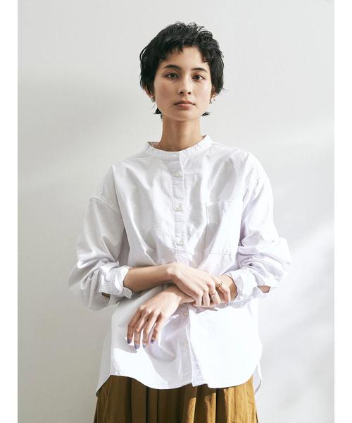 CRAFT STANDARD BOUTIQUE(�N���t�g�X�^���_�[�h�u�e�B�b�N)�́y2020SS�zSTAND COLLAR SHIRT/�X�^���h�J���[�I�b�N�X�V���c����(�V���c/�u���E�X)