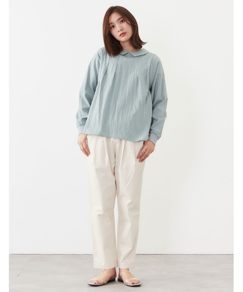 POU DOU DOU（プードゥドゥ）の「袖口リブブラウス（シャツ/ブラウス・レディース・ブラック/オフホワイト/ミント・3）」の4枚目の写真