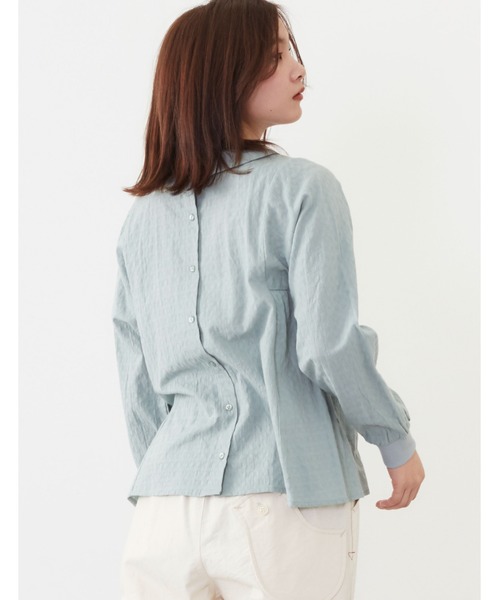 POU DOU DOU（プードゥドゥ）の「袖口リブブラウス（シャツ/ブラウス・レディース・ブラック/オフホワイト/ミント・3）」の8枚目の写真