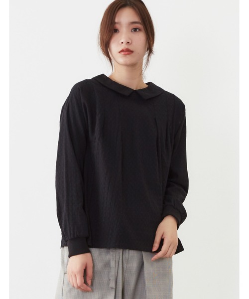 POU DOU DOU（プードゥドゥ）の「袖口リブブラウス（シャツ/ブラウス・レディース・ブラック/オフホワイト/ミント・3）」の11枚目の写真