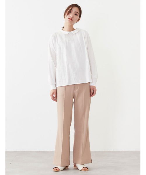 POU DOU DOU（プードゥドゥ）の「袖口リブブラウス（シャツ/ブラウス・レディース・ブラック/オフホワイト/ミント・3）」の14枚目の写真