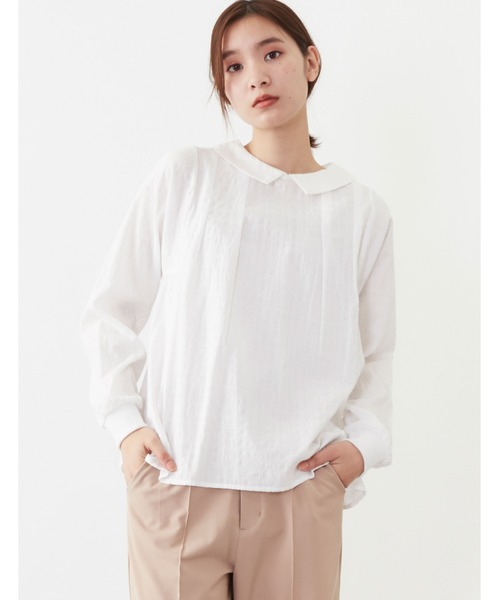 POU DOU DOU（プードゥドゥ）の「袖口リブブラウス（シャツ/ブラウス・レディース・ブラック/オフホワイト/ミント・3）」の16枚目の写真