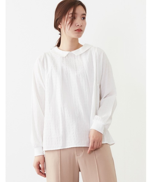 POU DOU DOU（プードゥドゥ）の「袖口リブブラウス（シャツ/ブラウス・レディース・ブラック/オフホワイト/ミント・3）」の17枚目の写真