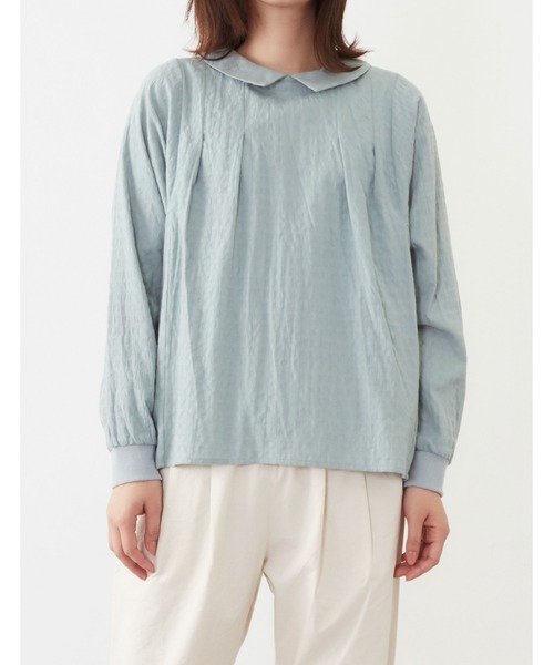 POU DOU DOU（プードゥドゥ）の「袖口リブブラウス（シャツ/ブラウス・レディース・ブラック/オフホワイト/ミント・3）」の19枚目の写真