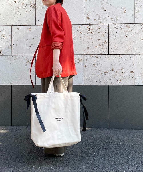 PICCIN（ピッチン）の「ロゴ入りトートバッグ（トートバッグ・レディース・ベージュ・FREE）」の5枚目の写真