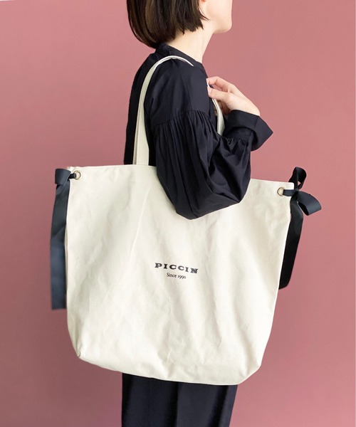 PICCIN（ピッチン）の「ロゴ入りトートバッグ（トートバッグ・レディース・ベージュ・FREE）」の6枚目の写真
