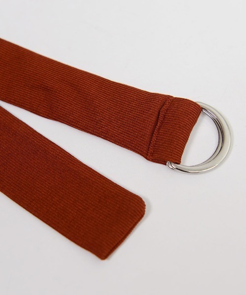 shopnikoniko（ショップニコニコ）の「細リブロングスリットベルト付チュニック（ワンピース・レディース・ブラック/ベージュ/オレンジ/キナリ・フリー）」の9枚目の写真