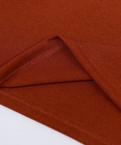 shopnikoniko（ショップニコニコ）の「細リブロングスリットベルト付チュニック（ワンピース・レディース・ブラック/ベージュ/オレンジ/キナリ・フリー）」の11枚目の写真