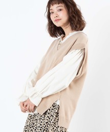 WEGO | WEGO/Vネックカラーニットベスト(ベスト)