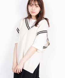 WEGO | WEGO/Vネックカラーニットベスト(ベスト)