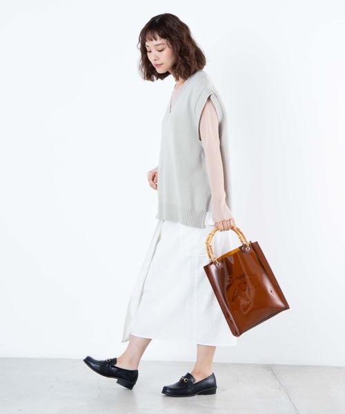 WEGO（ウィゴー）の「WEGO/Vネックカラーニットベスト（ベスト・レディース・ホワイト/ベージュ/グリーン系その他/ブルー系その他/ホワイト系その他・FREE）」の20枚目の写真