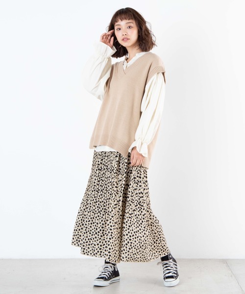 WEGO（ウィゴー）の「WEGO/Vネックカラーニットベスト（ベスト・レディース・ホワイト/ベージュ/グリーン系その他/ブルー系その他/ホワイト系その他・FREE）」の22枚目の写真