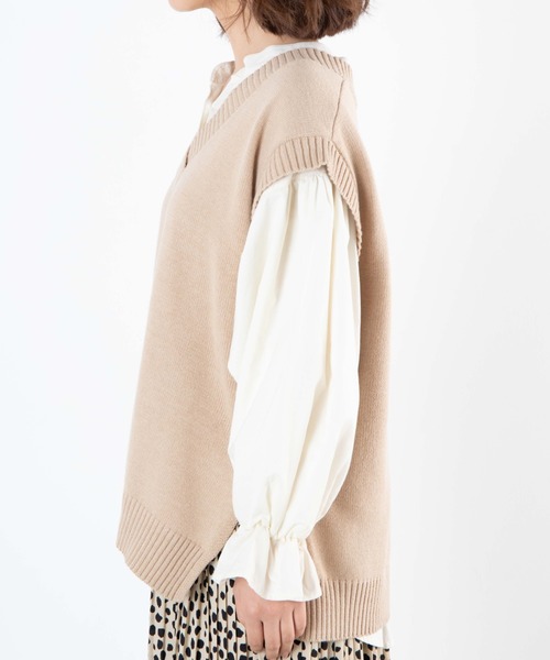 WEGO（ウィゴー）の「WEGO/Vネックカラーニットベスト（ベスト・レディース・ホワイト/ベージュ/グリーン系その他/ブルー系その他/ホワイト系その他・FREE）」の10枚目の写真