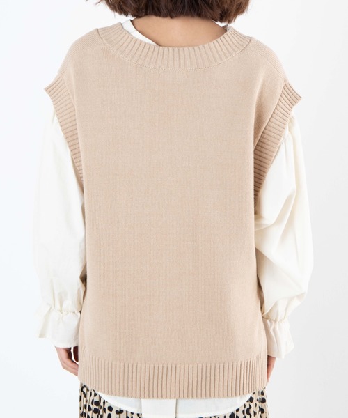 WEGO（ウィゴー）の「WEGO/Vネックカラーニットベスト（ベスト・レディース・ホワイト/ベージュ/グリーン系その他/ブルー系その他/ホワイト系その他・FREE）」の9枚目の写真