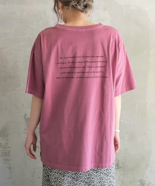 LOWRYS FARM（ローリーズファーム）の「ピグメントロゴＴＥＥ　886754（Tシャツ/カットソー・レディース・ピンク/チャコールグレー/アイボリー/イエロー・FREE）」の4枚目の写真