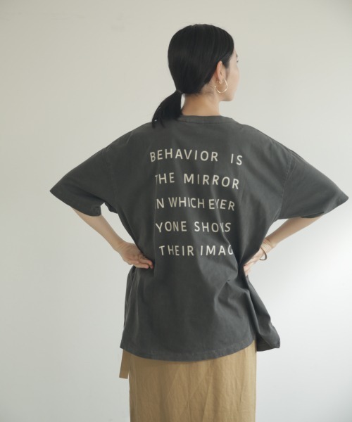 LOWRYS FARM（ローリーズファーム）の「ピグメントロゴＴＥＥ　886754（Tシャツ/カットソー・レディース・ピンク/チャコールグレー/アイボリー/イエロー・FREE）」の2枚目の写真