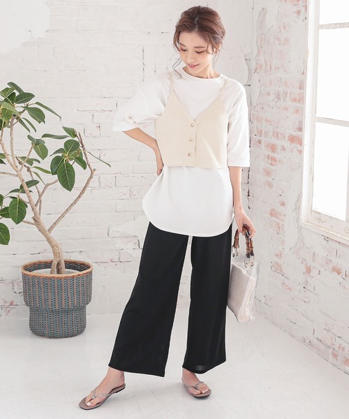 KOBE LETTUCE(コウベレタス)の「スクエアトゥトングサンダル(サンダル・レディース・ゴールド/パイソン/ブラック/ピンク/アイボリー・S/M/L/LL)」の14枚目の写真