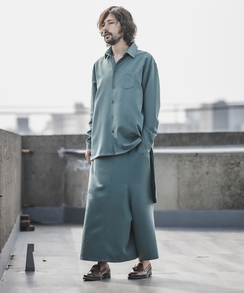 d3d5(ディースリーディーファイブ)の「mp8286-アシンメトリーカットパンツ(その他パンツ・メンズ・ブラック/エメラルド・FREE)」の8枚目の写真