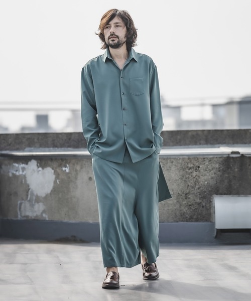 d3d5(ディースリーディーファイブ)の「mp8286-アシンメトリーカットパンツ(その他パンツ・メンズ・ブラック/エメラルド・FREE)」の4枚目の写真