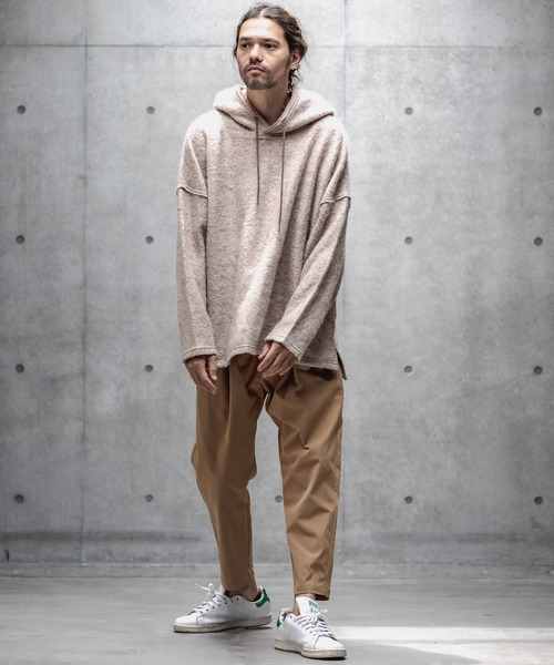 GLIMCLAP（グリムクラップ）の「mpa2374-Napping & Melange knitsew material Parker パーカー（パーカー・メンズ・ブラック/グレイッシュベージュ・M/L）」の13枚目の写真