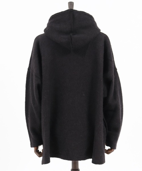 GLIMCLAP（グリムクラップ）の「mpa2374-Napping & Melange knitsew material Parker パーカー（パーカー・メンズ・ブラック/グレイッシュベージュ・M/L）」の17枚目の写真