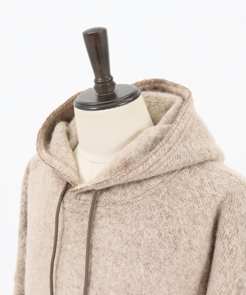 GLIMCLAP（グリムクラップ）の「mpa2374-Napping & Melange knitsew material Parker パーカー（パーカー・メンズ・ブラック/グレイッシュベージュ・M/L）」の20枚目の写真