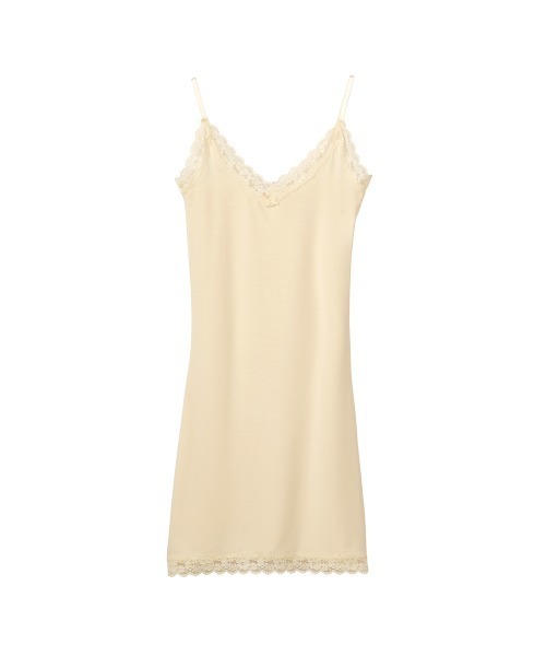 セール Tuche トゥシェ Dress Me Warm Lacy ロングキャミソール インナーウェア 肌着 Tuche トゥシェ のファッション通販 Zozotown