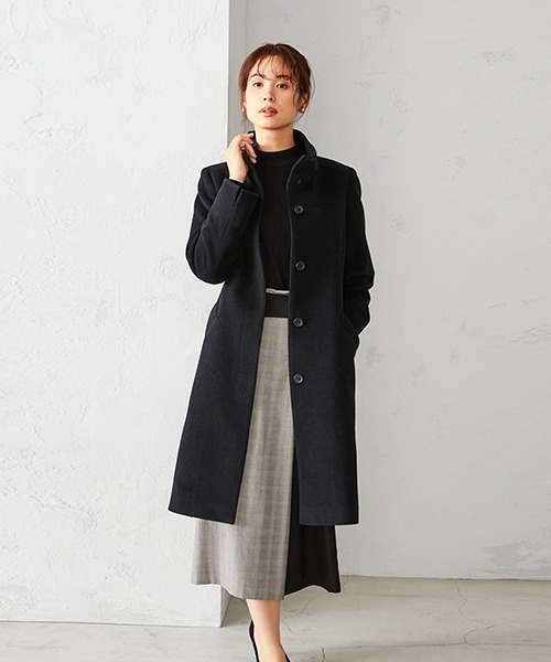 セール アンゴラ混 ベルト付 スタンドカラー コート ステンカラーコート Comme Ca Ism コムサイズム のファッション通販 Zozotown
