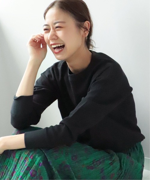 JOURNAL STANDARD relume(ジャーナルスタンダード レリューム)の「TCワッフルロングスリーブTシャツ◆(Tシャツ/カットソー)」|ブラック