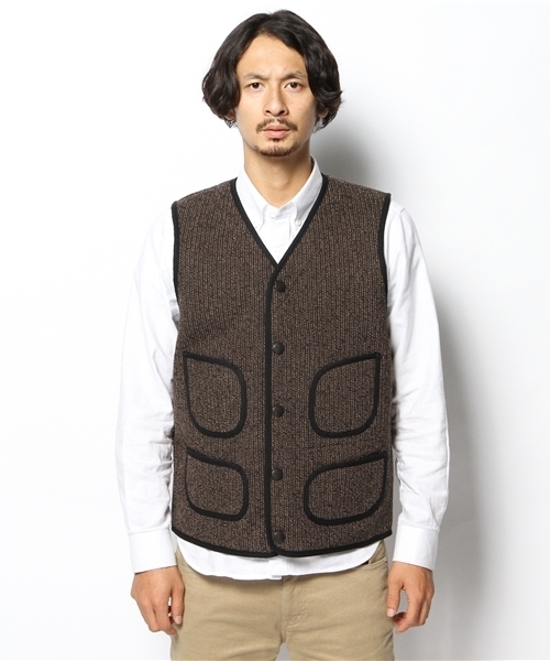 fennica Men's(フェニカメンズ)の「SUGAR CANE / BEACH CLOTH VEST(ベスト・メンズ・ブラック・40/42/38)」の3枚目の写真