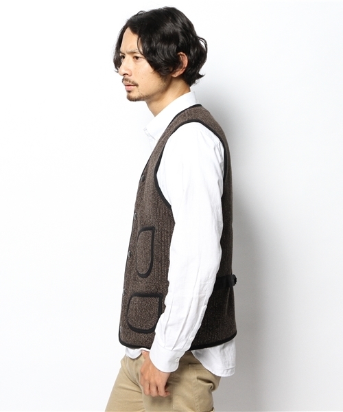fennica Men's(フェニカメンズ)の「SUGAR CANE / BEACH CLOTH VEST(ベスト・メンズ・ブラック・40/42/38)」の4枚目の写真