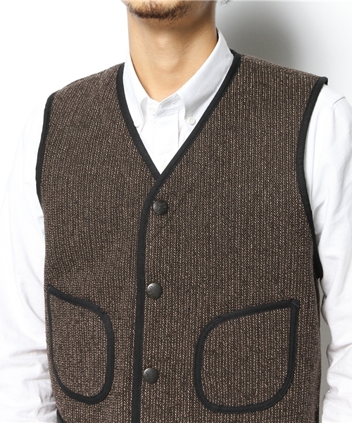 fennica Men's(フェニカメンズ)の「SUGAR CANE / BEACH CLOTH VEST(ベスト・メンズ・ブラック・40/42/38)」の7枚目の写真