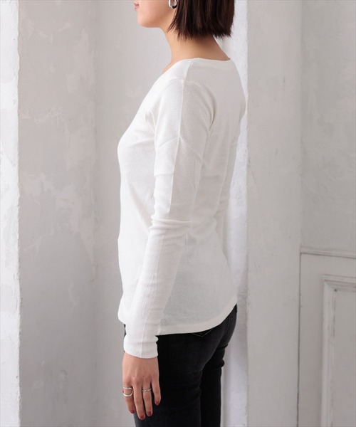 DONOBAN（ドノバン）の「コットンフライス長袖Tシャツ [E]（Tシャツ/カットソー・レディース・チャコールグレー/ブラック/ネイビー/オフホワイト/杢グレー/カーキ・LL/M/L）」の19枚目の写真