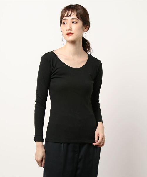 DONOBAN（ドノバン）の「コットンフライス長袖Tシャツ [E]（Tシャツ/カットソー・レディース・チャコールグレー/ブラック/ネイビー/オフホワイト/杢グレー/カーキ・LL/M/L）」の9枚目の写真