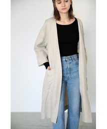 BLACK BY MOUSSY | linen over jacket（リネンオーバージャケット）(ノーカラージャケット)