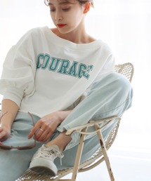 one after another NICE CLAUP | ショートカレッジロゴスウェット(Tシャツ/カットソー)