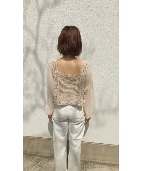 Clice de Paris（クリシェドゥパリス）の「K/花刺繍ビスチェBL（シャツ/ブラウス・レディース・アイボリー/オフホワイト・ONESIZE）」の8枚目の写真