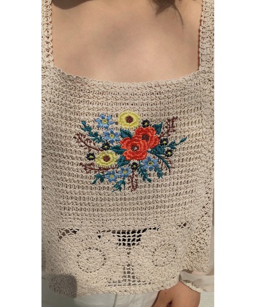 Clice de Paris（クリシェドゥパリス）の「K/花刺繍ビスチェBL（シャツ/ブラウス・レディース・アイボリー/オフホワイト・ONESIZE）」の9枚目の写真