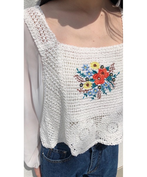 Clice de Paris（クリシェドゥパリス）の「K/花刺繍ビスチェBL（シャツ/ブラウス・レディース・アイボリー/オフホワイト・ONESIZE）」の13枚目の写真