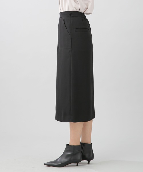 NANO universe（ナノユニバース）の「【WEB限定】スリットタイトスカート（スカート・レディース・グレー系その他4/アイボリー/ブラック/カーキ/ブルー/マスタード・マルチサイズ）」の8枚目の写真