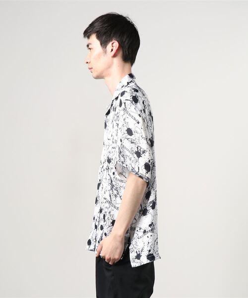 STUDIOUS SELECT(ステュディオスセレクト)の「STUDIOUS別注 パターングラフィックオープンカラーシャツ(シャツ/ブラウス・メンズ・ベージュ/ブラック/キャメル/ダークグレー/グレー/ホワイト・1/2/3)」の7枚目の写真
