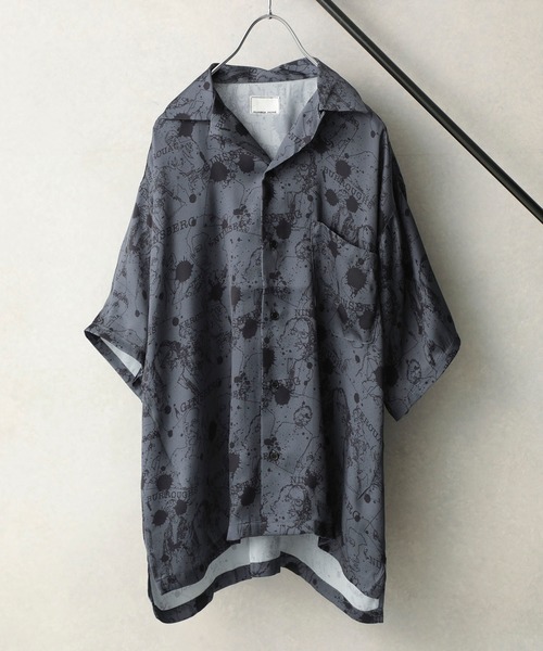 STUDIOUS SELECT(ステュディオスセレクト)の「STUDIOUS別注 パターングラフィックオープンカラーシャツ(シャツ/ブラウス・メンズ・ベージュ/ブラック/キャメル/ダークグレー/グレー/ホワイト・1/2/3)」の4枚目の写真