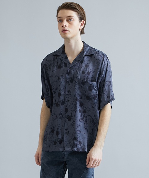 STUDIOUS SELECT(ステュディオスセレクト)の「STUDIOUS別注 パターングラフィックオープンカラーシャツ(シャツ/ブラウス・メンズ・ベージュ/ブラック/キャメル/ダークグレー/グレー/ホワイト・1/2/3)」の12枚目の写真