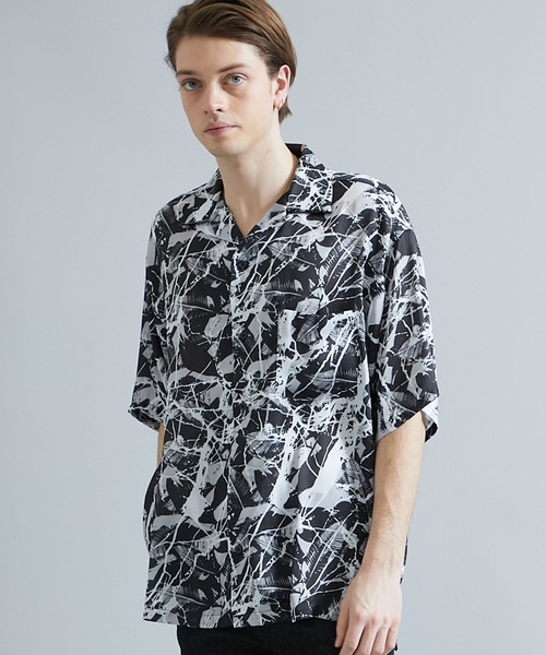 STUDIOUS SELECT(ステュディオスセレクト)の「STUDIOUS別注 パターングラフィックオープンカラーシャツ(シャツ/ブラウス・メンズ・ベージュ/ブラック/キャメル/ダークグレー/グレー/ホワイト・1/2/3)」の11枚目の写真