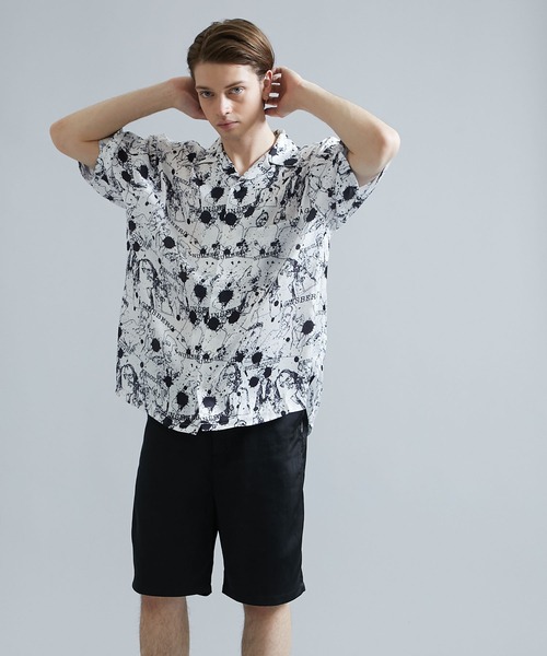 STUDIOUS SELECT(ステュディオスセレクト)の「STUDIOUS別注 パターングラフィックオープンカラーシャツ(シャツ/ブラウス・メンズ・ベージュ/ブラック/キャメル/ダークグレー/グレー/ホワイト・1/2/3)」の9枚目の写真