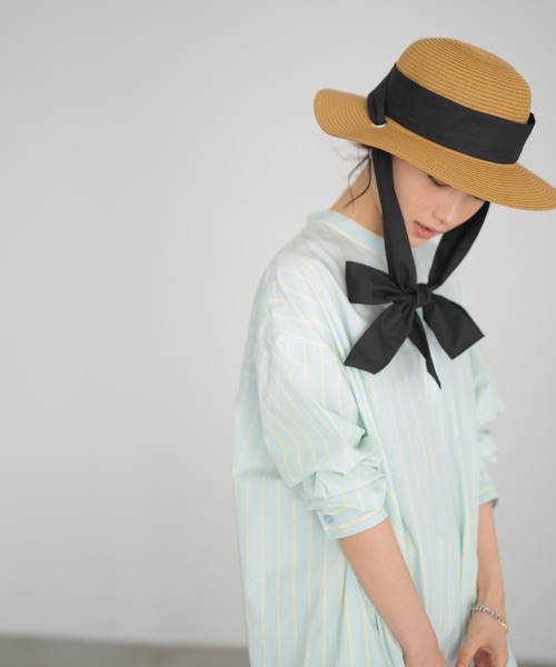 AMERICAN HOLIC（アメリカンホリック）の「ペーパーリボンハット　＊〇（ハット・レディース・ブラック/ベージュ/キャメル・FREE）」の3枚目の写真