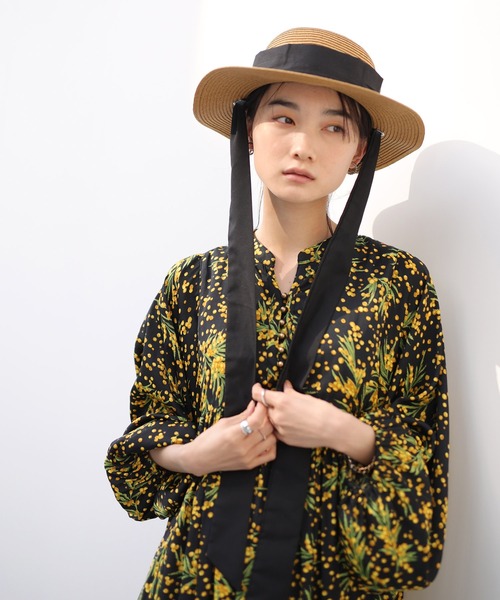 AMERICAN HOLIC（アメリカンホリック）の「ペーパーリボンハット　＊〇（ハット・レディース・ブラック/ベージュ/キャメル・FREE）」の5枚目の写真