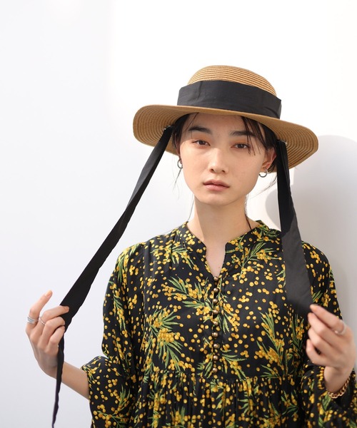 AMERICAN HOLIC（アメリカンホリック）の「ペーパーリボンハット　＊〇（ハット・レディース・ブラック/ベージュ/キャメル・FREE）」の6枚目の写真